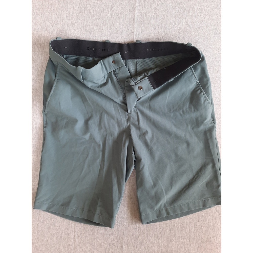 Nike Men 32 Chino Golf Stretch Performance active Faded Green Poly Sweat Shorts
